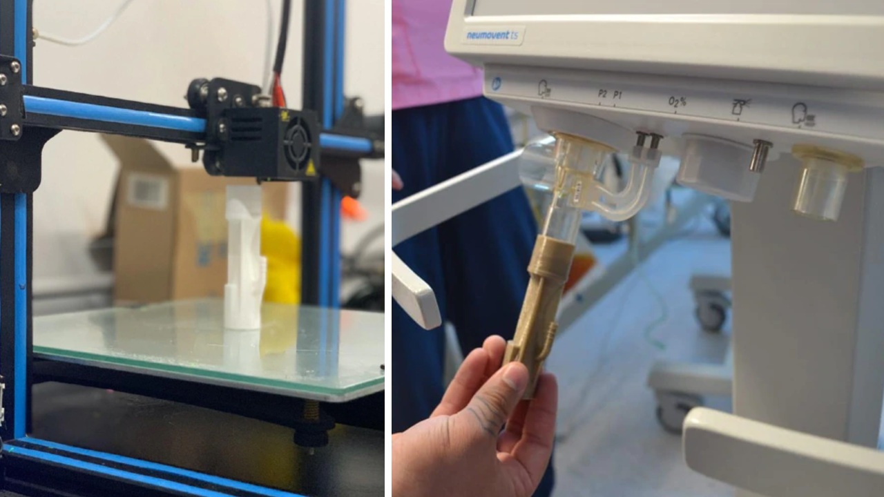 V&aacute;lvula para respirador, impresa en 3D (Cr&eacute;dito: Guillermo y Ger&oacute;nimo Cabrera - Te doy una mano)